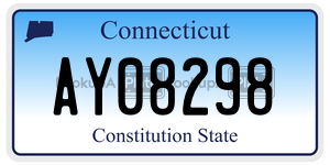 AY08298 license plate in Connecticut