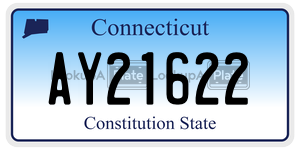 AY21622  license plate in CT