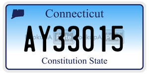 AY33015  license plate in CT