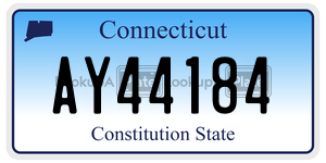 AY44184 license plate in Connecticut
