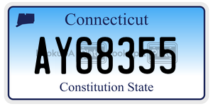 AY68355 license plate in Connecticut