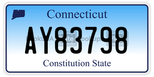 AY83798 license plate in Connecticut