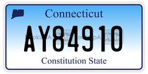 AY84910  license plate in CT