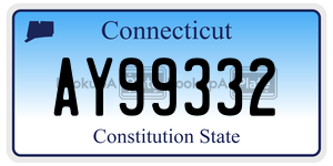 AY99332  license plate in CT