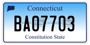 BA07703 license plate in Connecticut