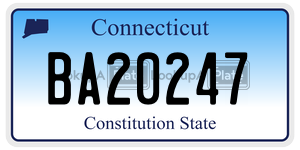 BA20247  license plate in CT