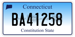 BA41258 license plate in Connecticut
