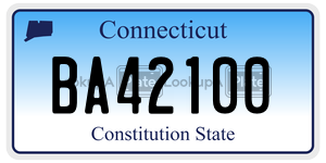 BA42100 license plate in Connecticut