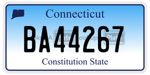 BA44267 license plate in Connecticut