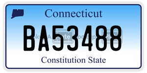 BA53488 license plate in Connecticut
