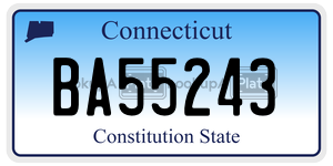 BA55243  license plate in CT