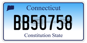 BB50758 license plate in Connecticut