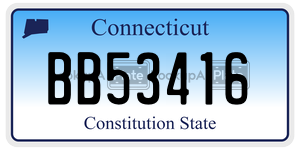 BB53416 license plate in Connecticut