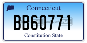 BB60771 license plate in Connecticut