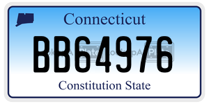 BB64976 license plate in Connecticut