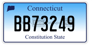 BB73249 license plate in Connecticut