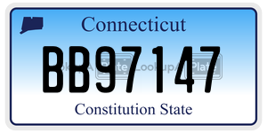 BB97147  license plate in CT