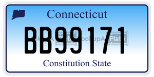 BB99171 license plate in Connecticut