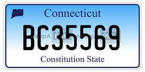 BC35569 license plate in Connecticut