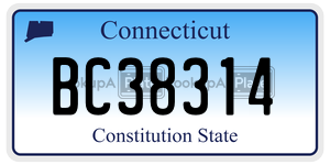BC38314 license plate in Connecticut