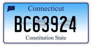 BC63924 license plate in Connecticut