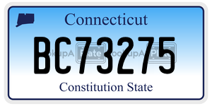 BC73275 license plate in Connecticut