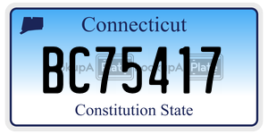 BC75417 license plate in Connecticut