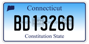 BD13260 license plate in Connecticut