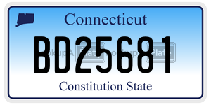 BD25681 license plate in Connecticut