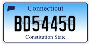BD54450  license plate in CT