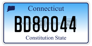 BD80044 license plate in Connecticut