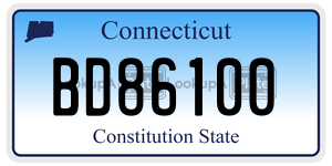 BD86100 license plate in Connecticut