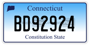 BD92924 license plate in Connecticut
