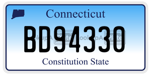 BD94330 license plate in Connecticut