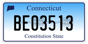 BE03513 license plate in Connecticut