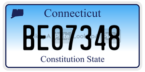 BE07348 license plate in Connecticut