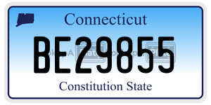 BE29855 license plate in Connecticut