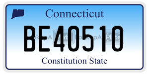 BE40510  license plate in CT