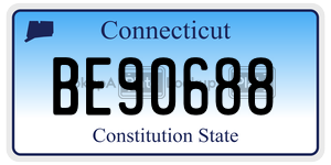 BE90688 license plate in Connecticut