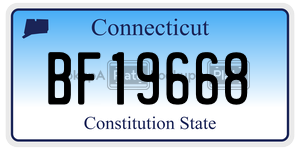 BF19668  license plate in CT