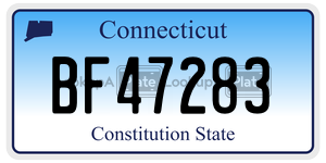 BF47283 license plate in Connecticut