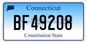 BF49208 license plate in Connecticut