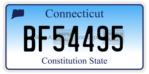 BF54495 license plate in Connecticut