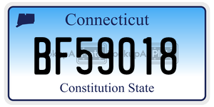 BF59018 license plate in Connecticut