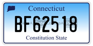BF62518 license plate in Connecticut