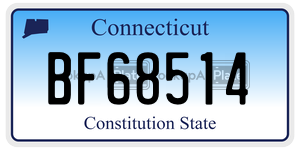 BF68514 license plate in Connecticut