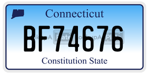 BF74676 license plate in Connecticut