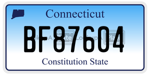 BF87604  license plate in CT