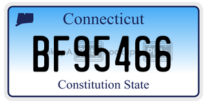 BF95466 license plate in Connecticut
