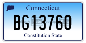 BG13760  license plate in CT